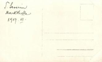 1917 Turnu Severin, Szörényvár; Main street, market hall, photo