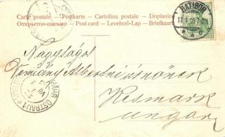 Racibórz, Ratibor, Neue Strasse, Spezialgeschäft von M. Poppek / street with shops