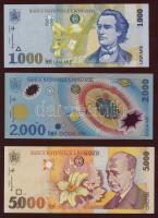 Románia 1998-2000. 1000L,2000L,5000L,10.000L (2klf) T:I