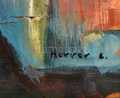 Herrer jelzéssel: Velencei életkép. Olaj, falemez, keretben, 64×45 cm