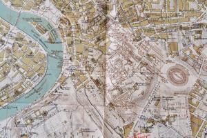 cca 1930-1940, 3 db. német nyelvű térkép (Bécs, Frankfurt, Róma): Griebens Stadtplan von Wien, Berli...