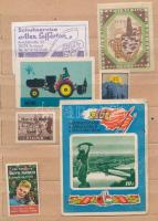 230 db levélzáró, parafilatélia, okmánybélyeg 8 lapos kis berakóban