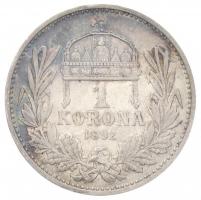 1892KB 1K Ag "Ferenc József" Körmöcbánya (4,9g) T:2,2- apró ph., kis patina / 
Hungary 18...