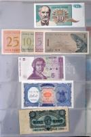 Vegyes 75db-os bankjegy világgyűjtemény országok szerint rendezve, közte kanadai, afgán bankjegyek i...