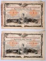 Budapest 1936. "Országos Földhitelintézet" 1db üzletrészjegye 50 aranypengőről szelvényekk...