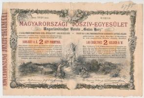 Budapest 1888. "Magyarországi Jószív-Egyesület" sorsjegykölcsön 2Ft-ról, szárazpecséttel, ...