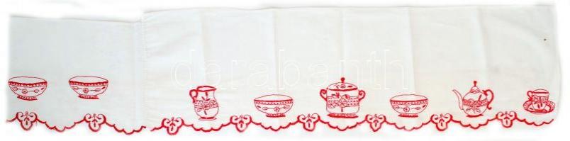 Retró, hímzett stelázsi szegély, 5db, különböző méretben