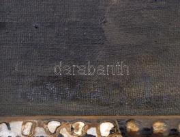 Farkas jelzéssel: Hegyi patak. Olaj, vászon, sérült keretben,  40×50 cm