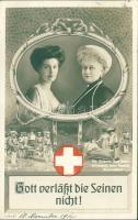 Red-cross German Empress in field-hospital