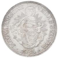 1935. 2P Ag "Madonna" (9,91g) T:2,2- / Hungary 1935. 2 Pengő Ag "Madonna" (9,91g) C:XF,VF Adamo P7, Unger III.: 1511.