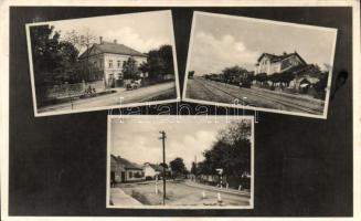 Ipolyság, Sahy; Vasútállomás, magyar királyi állami kórház, újváros, kiadja Polgár I. / railway station, hospital, street (fa)