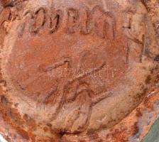 Gorka Lívia (1925-2011): Kaspó, festett mázas kerámia, jelzett (Hungary), hibátlan,  m:11,5 cm, d:13...