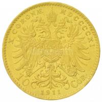 Ausztria 1911. 10K Au "Ferenc József" Bécs (3.39g/0.900) T:2 / 
Austria 1911. 10 Corona A...