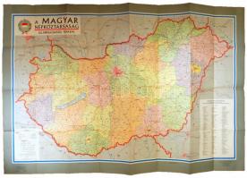 1963 A Magyar Népköztársaság Államigazgatási térképe, szép állapotban, 77x115cm