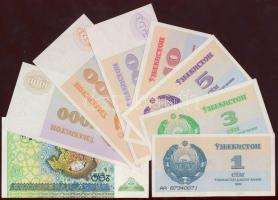 Üzbegisztán 1992. 1,3,5,10200,500,1000S + 1994. 1S (2x),3S (2x),5S (2x),10S,25S,50S,100S + 1997. 200...