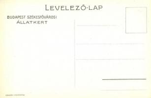 Budapest Székesfővárosi Állatkert reklám / Budapest zoo advertisement, art postcard