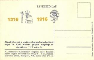 1912 Budapest XIV. Rózsafüzér királynéja templom építése; József főherceg a szokásos három kalapácsü...