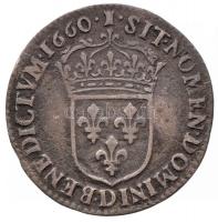 Franciaország 1660D 1/12E Ag "XIV. Lajos" (2,15g) T:2,2- / 
France 1660D 1/12 Ecu Ag &quo...