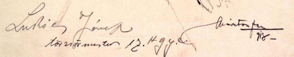 Márton Ferenc (1884-1940): Lukács János törzsőrmester 17. honvéd gyalog ezred portréja 1918 Ceruza, ...