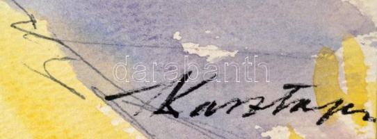 Olvashatatlan jelzéssel: Balatonfüred. Akvarell, papír, 30×41 cm