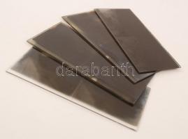 cca 1925 Katonai témájú sztereó diapozitívok és egy negatív képpár, összesen 5 db üveglemez, 6x13 cm...