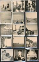cca 1950 Balatoni kirándulás képei, 40 db vintage fotó, 5,5x5,5 cm