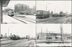 1981 Budapest, az Árpád híd és a Flórián tér átalakítás előtt, 19 db feliratozott vintage fotó, Karai S. pecsétjével, 9x14 cm