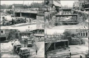1982-1988 Budapest, Újpest, Bajcsy-Zsilinszky úti aluljáró építése előtti és alatti állapotok, 30 db...