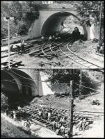 1970-1990 Budapest, Moszkva téri átalakulások, 13 db datált vintage fotó, Karai S. pecsétjével, 9x14...