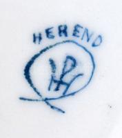 Herend jelzésű váza és tálka, kézzel festett, jelzett, hibátlan, m:14 cm, d:10 cm