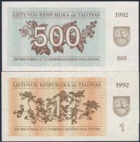 Litvánia 1992. 1T, 500T T:I