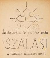 1938 Szálasi Ferenc nyilaskeresztes kisméretű kétoldalas nyilas szórólap 11x11 cm