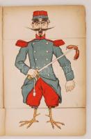 Leo Kainradl: Unsere Feinde. Ein Kriegsbilderbuch in Verwandlungskarten. München, 1914. Schreiber. G...