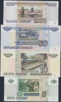 Oroszország 1995. 1000R + 1997. 5R,10R,50R T:I