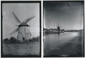 cca 1935 Szélmalmok az Alföldön, Kerny István (1879-1963) hagyatékában fellelt 10 db üveglemez negat...
