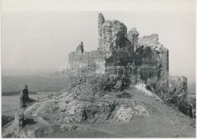 cca 1966 Hollókői várrom madártávlatból, szemmagasságból és sztereoautográffal készült 1:200-as arán...