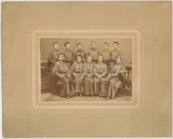 cca 1880 Végzős kispapok csoportképe, jelzés nélküli vintage fotó, 9,5x14 cm, karton 21x26 cm / cca 1880 Seminarians, vintage photo, 9,5x14 cm, paperboard 21x26 cm