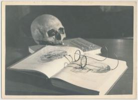 cca 1934 Pöltinger Gusztáv: Orvosi tanulmányok, jelzés nélküli vintage fotóművészeti alkotás a szerző hagyatékából, 13x18 cm / cca 1934 Gusztáv Pöltinger: Medical studies, vintage photo, 13x18 cm