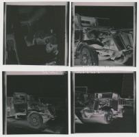 1966 Karambolos teherautó, 4 db korabeli negatívról készült mai nagyítás, 10x15 cm + hozzáadva a sza...