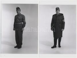 1971 Árvízvédelmi munkaruhák és egyenruhák, 5 db korabeli negatívról készült mai nagyítás, 10x15 cm