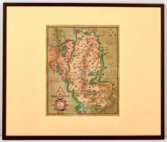 cca 1606 Gerhard Mercator (1512-1594) - (Hondius kiadása): Udrone Irlandiae in Caterlagh Baronia. Írország egy részének térképe. Színezett rézmetszet, szép állapotban, igényes üvegezett keretben. / Mercator - Hondius: Map of part of Ireland, Handcolored etching. 29x36 cm In glazed frame 64x53 cm