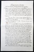 Buda 1848. május 24. "Pénzügy ministeri Rendelet Kamatos Kincstár-utalványok Kibocsátása ügyében" kézzel írt, litografált. Többször hajtott, néhány kis folttal. R! A rendeletben írt kintstári utalványok jelen árverés 30027 és 30028 számú tételei. / Hungary / Buda 24th May1848 "Order of the Minister of Finance about the Emission of Interest Bearing Treasury Vouchers", written by hand, mnultiplied by lithography. Folded, with some small spots, in nice condition. Rare! Connected items: 30027 and 30028.