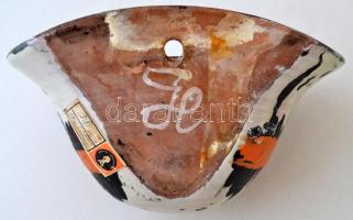 Gorka Lívia (1925-2011): Falikaspó , festett mázas kerámia, jelzett (Iparművészeti Vállalat), hibátl...