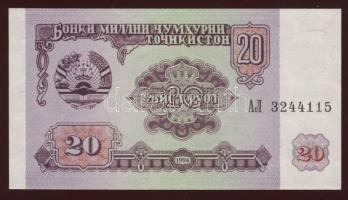 Tadzsikisztán 1994. 1R,5R,10R,20R,50R,100R,500R,1000R T:I