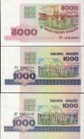 Fehéroroszország 1998. 1000R (2x), 5000R T:I