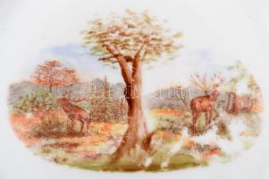 Neumann Jónás fiai matricás tányér, jelzett (Nyitra), sérült, d: 24,5 cm