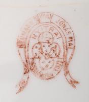 Neumann Jónás fiai matricás tányér, jelzett (Nyitra), sérült, d: 24,5 cm