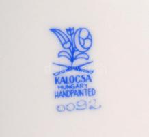 Kalocsai porcelán tárgyak (4db) , kézzel festett, jelzett, hibátlan,  m:6 cm 14×11 cm,