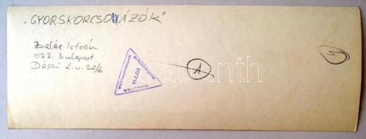 cca 1975 Balás István: Gyorskorcsolyázók, feliratozott vintage fotóművészeti alkotás, a magyar fotog...