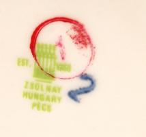 Zsolnay mini tálka, matricás, jelzett, hibátlan eredeti tokjában, d: 9 cm